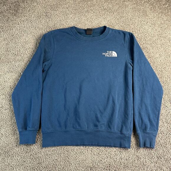 The North Face Sweatshirt Mens Small Blue White Half Dome Logo TNF Crewneck - Picture 7 of 12